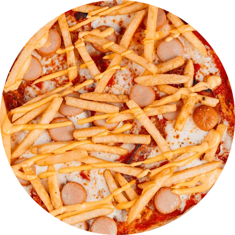 Pizza Americana vista dall'alto