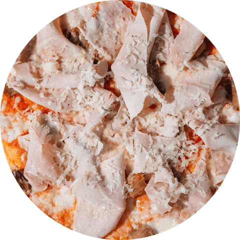 Pizza Asiago vista dall'alto