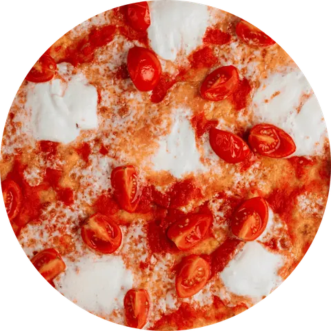Pizza Bufalina vista dall'alto