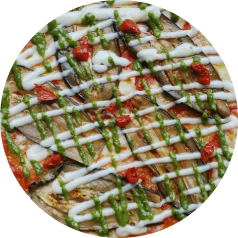 Pizza Parmigrana vista dall'alto