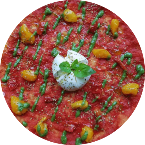 Pizza Pomodoria vista dall'alto